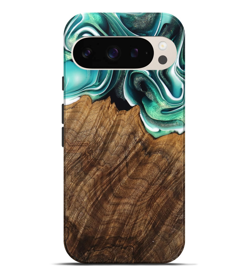 Pixel 9 Pro XL Wood Live Edge Phone Case - Teodora (Green, 741322)