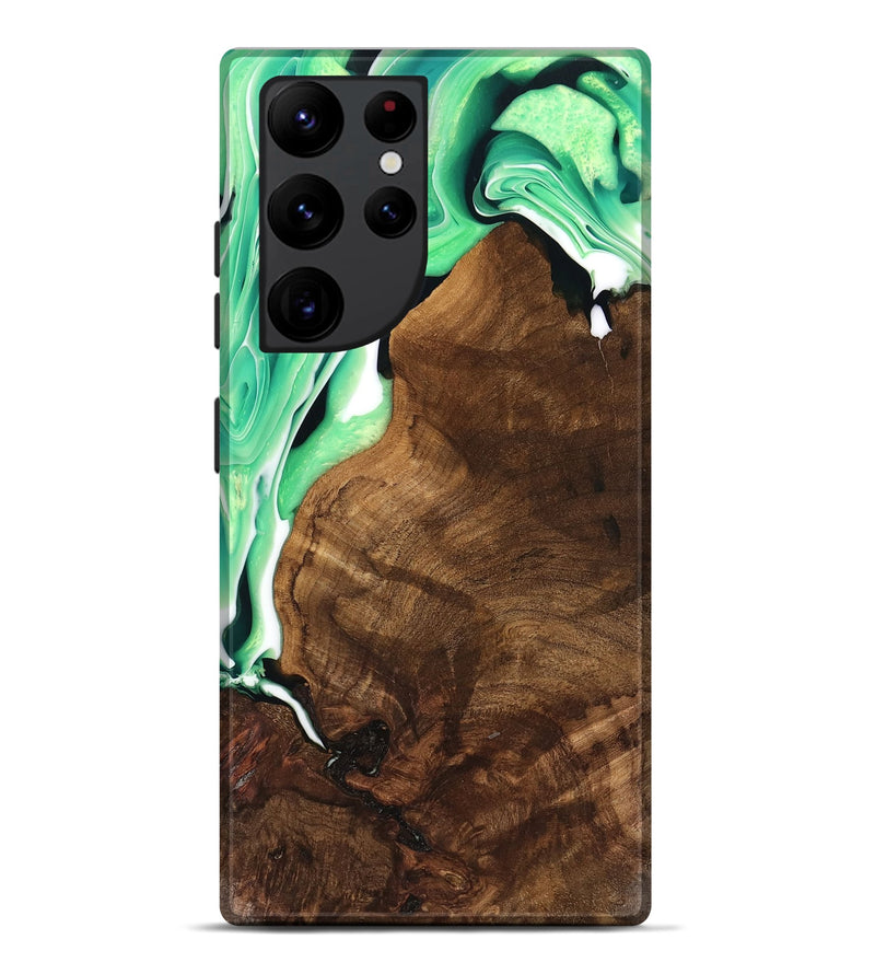 Galaxy S22 Ultra Wood Live Edge Phone Case - Moon (Green, 741323)