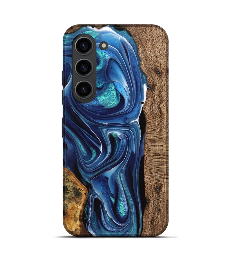 Galaxy S23 Wood Live Edge Phone Case - Maralyn (Blue, 741324)