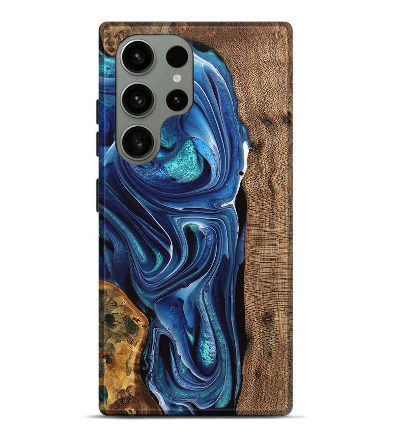 Galaxy S23 Ultra Wood Live Edge Phone Case - Maralyn (Blue, 741324)