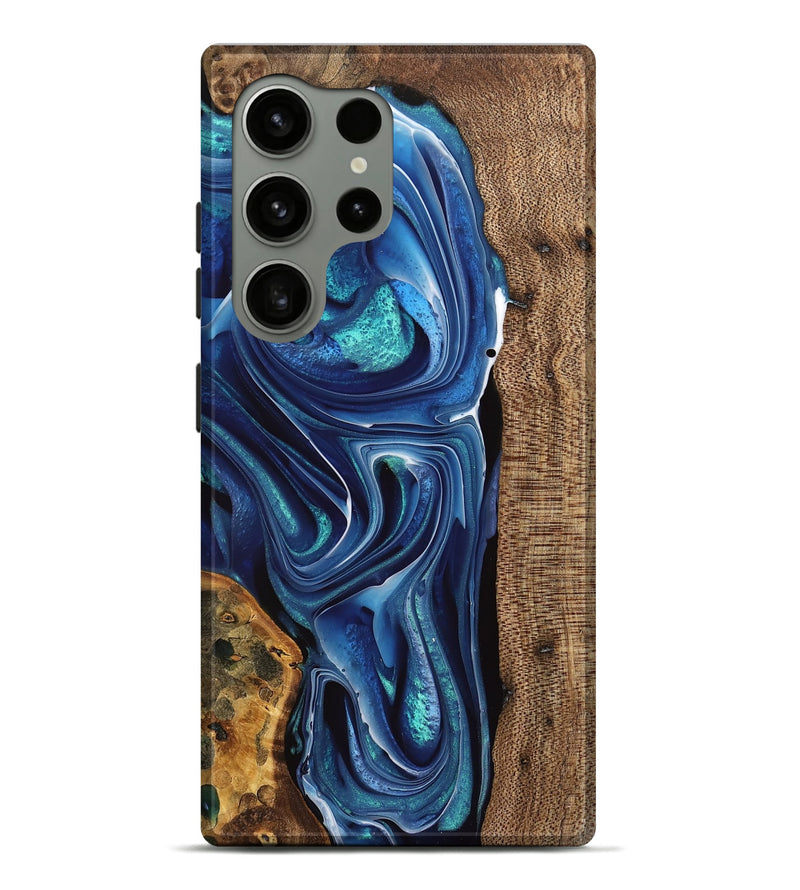 Galaxy S24 Ultra Wood Live Edge Phone Case - Maralyn (Blue, 741324)