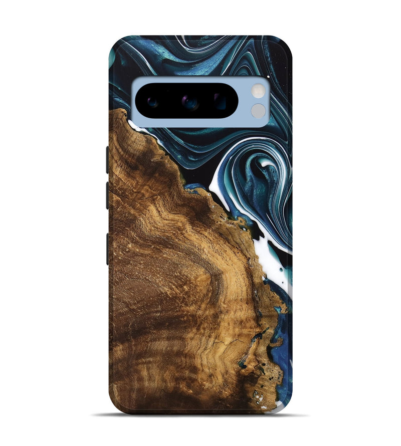 Pixel 8 Pro Wood Live Edge Phone Case - Jacinda (Blue, 741326)