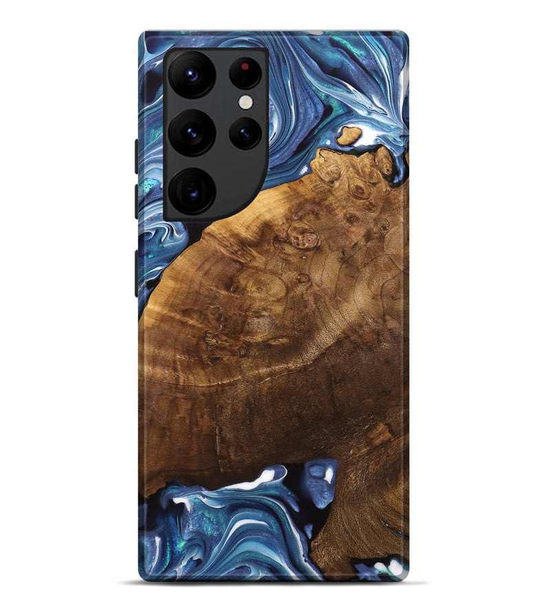 Galaxy S22 Ultra Wood Live Edge Phone Case - Binni (Blue, 741331)