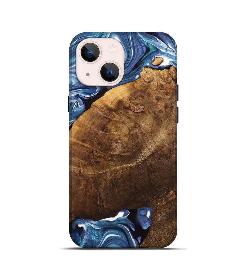 iPhone 13 mini Wood Live Edge Phone Case - Binni (Blue, 741331)