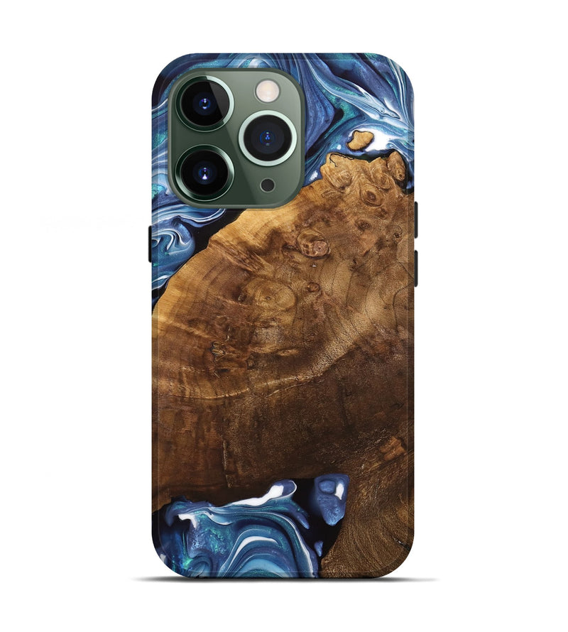 iPhone 13 Pro Wood Live Edge Phone Case - Binni (Blue, 741331)