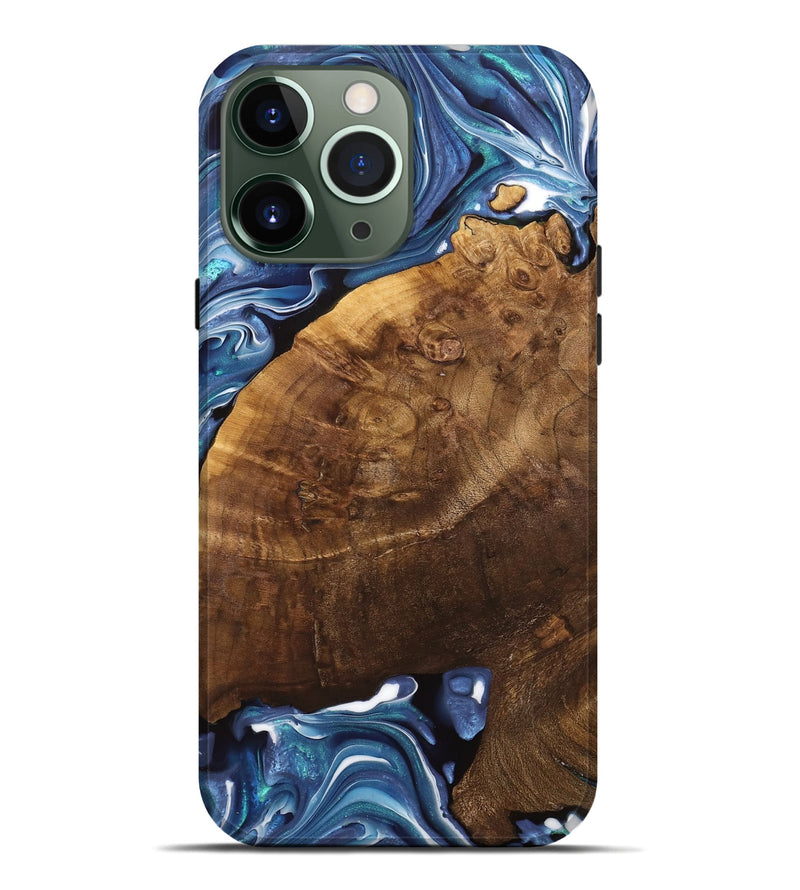 iPhone 13 Pro Max Wood Live Edge Phone Case - Binni (Blue, 741331)