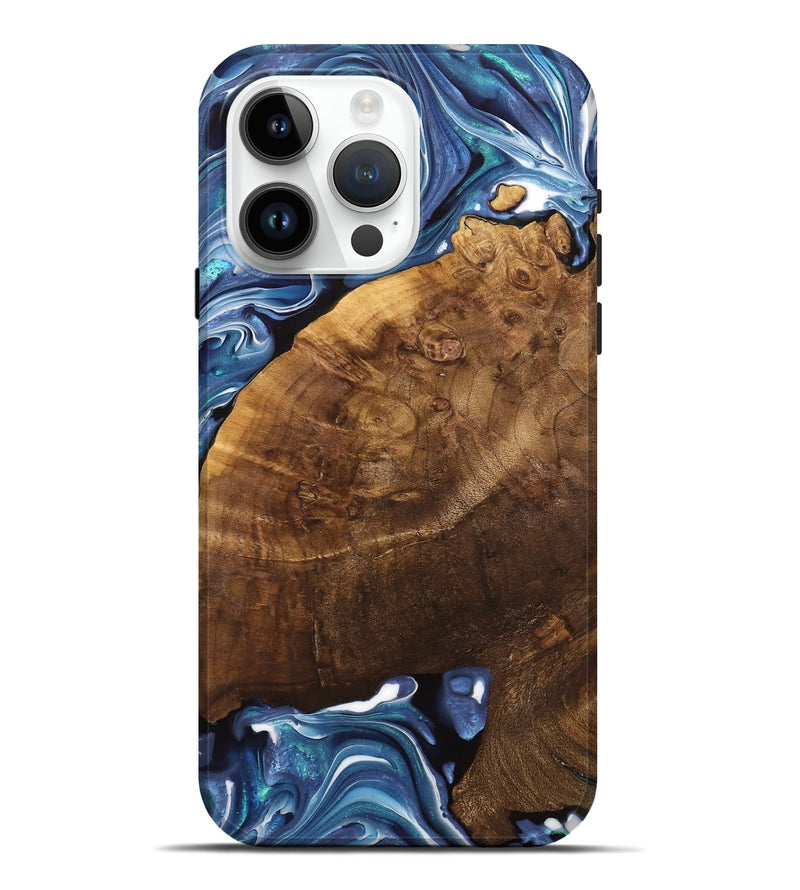 iPhone 15 Pro Max Wood Live Edge Phone Case - Binni (Blue, 741331)