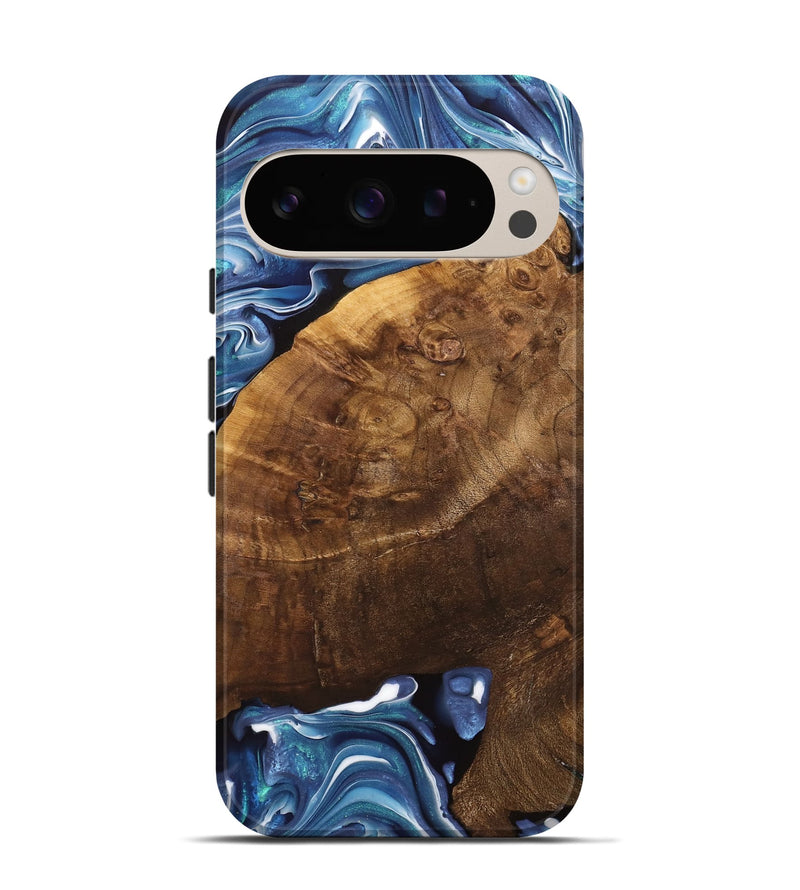 Pixel 9 Pro Wood Live Edge Phone Case - Binni (Blue, 741331)