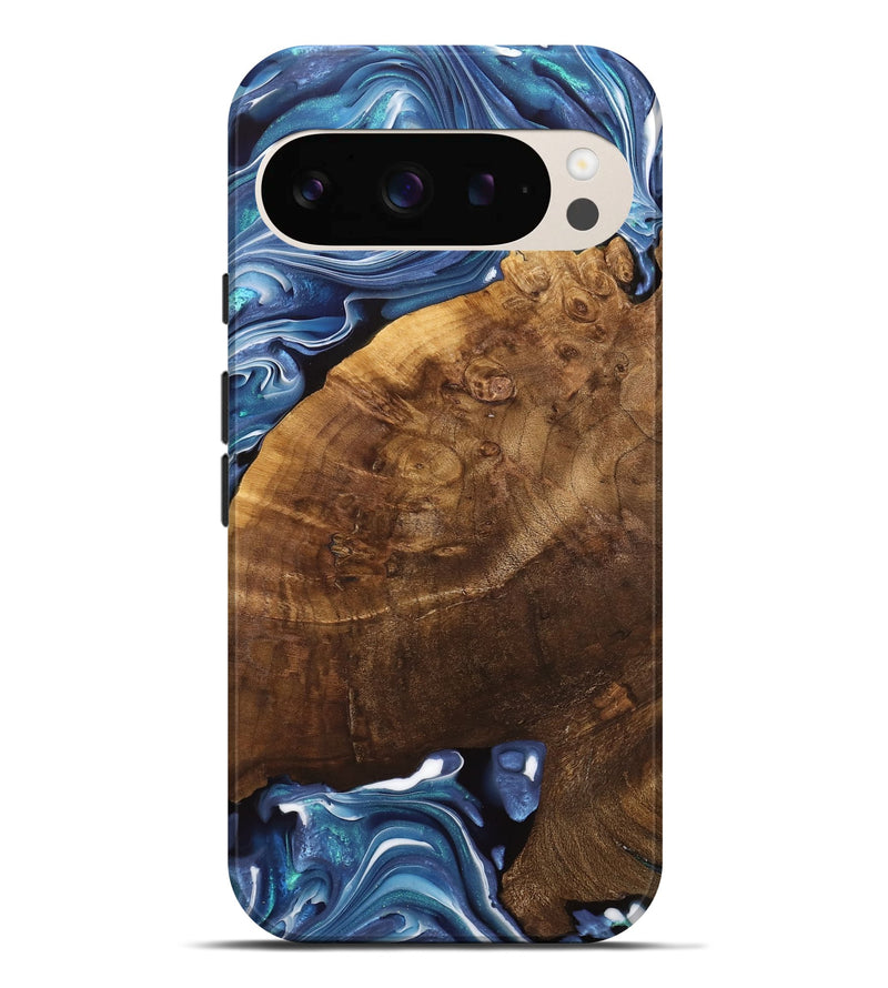 Pixel 9 Pro XL Wood Live Edge Phone Case - Binni (Blue, 741331)