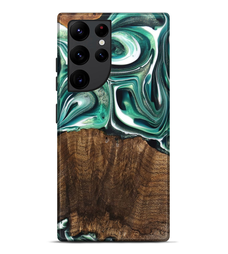 Galaxy S22 Ultra Wood Live Edge Phone Case - Avery (Green, 741332)