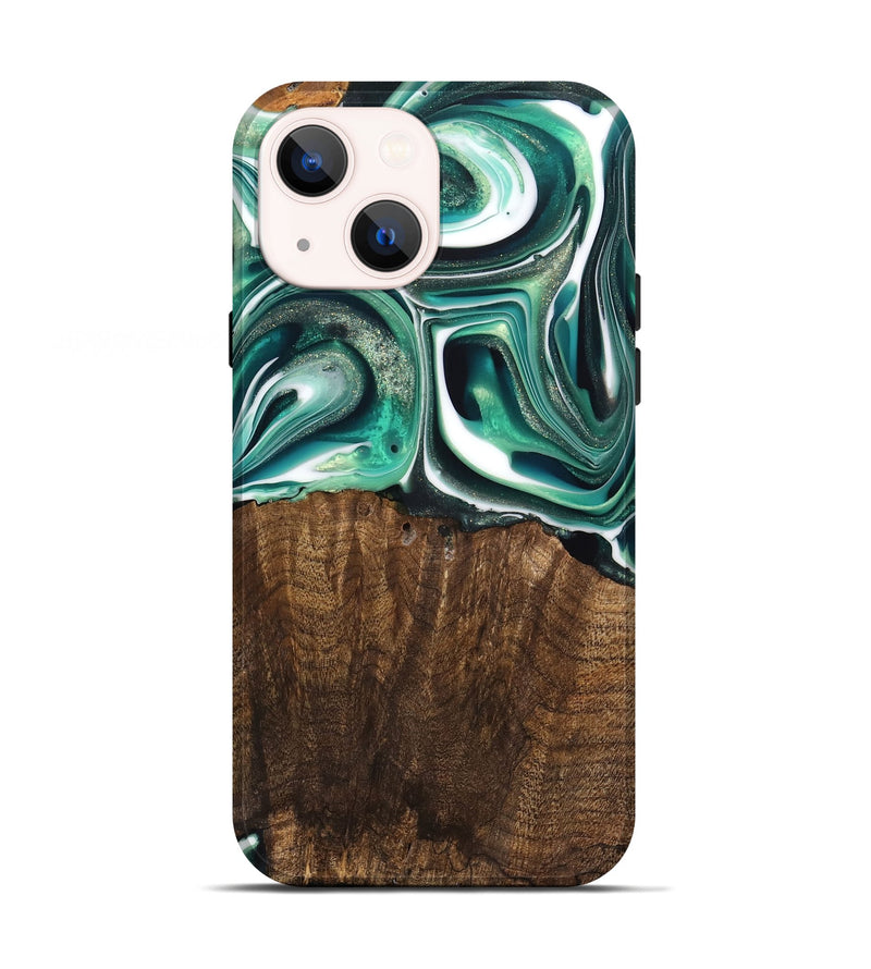 iPhone 13 Wood Live Edge Phone Case - Avery (Green, 741332)