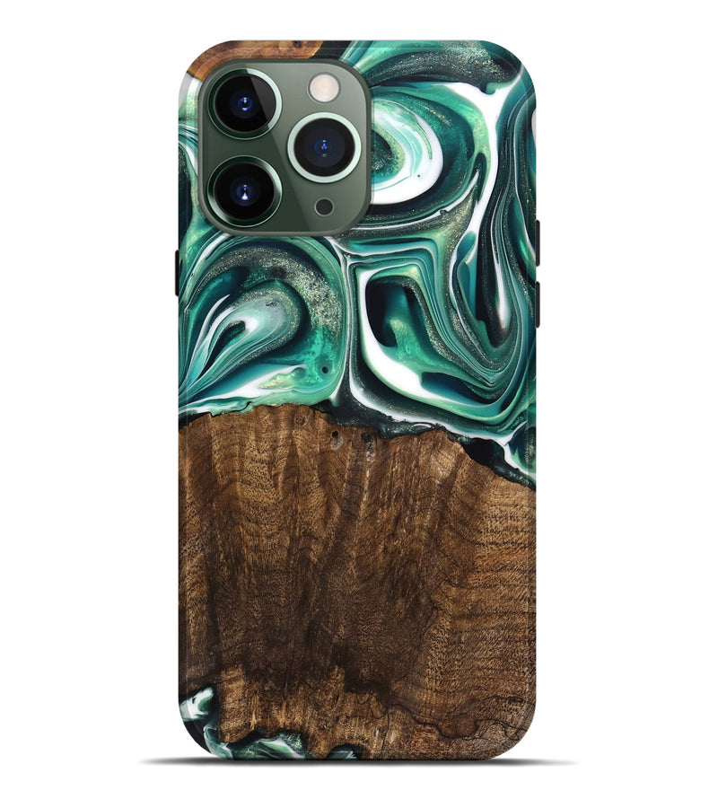 iPhone 13 Pro Max Wood Live Edge Phone Case - Avery (Green, 741332)