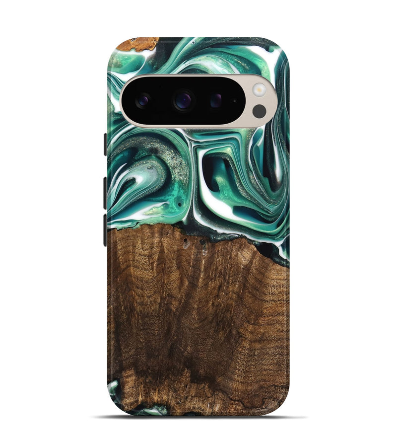 Pixel 9 Wood Live Edge Phone Case - Avery (Green, 741332)