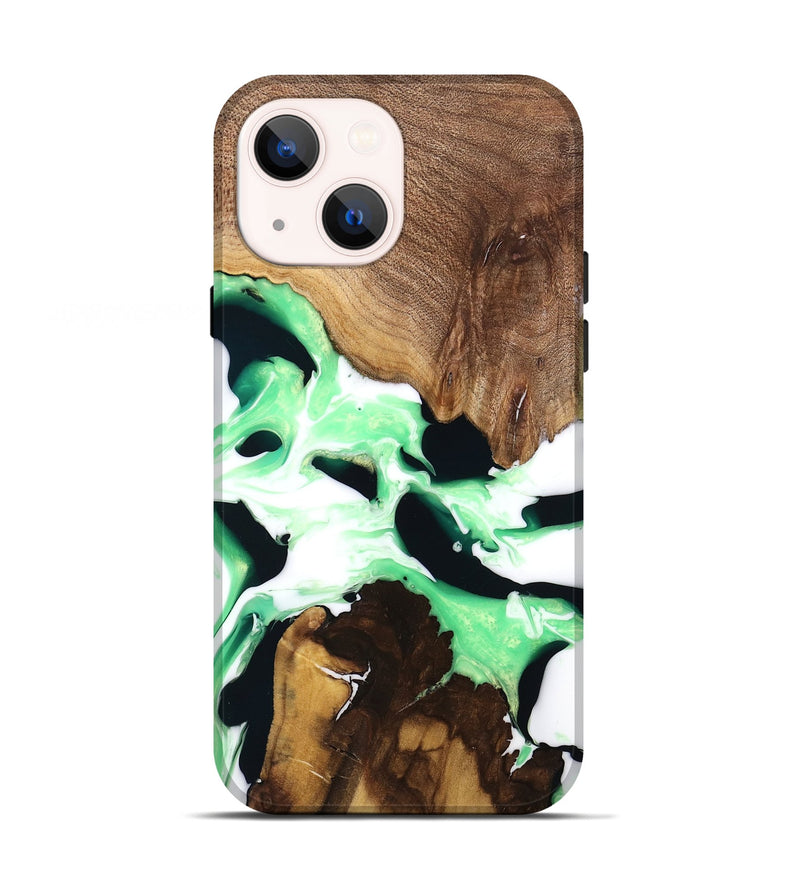 iPhone 13 Wood Live Edge Phone Case - Lucina (Green, 741334)