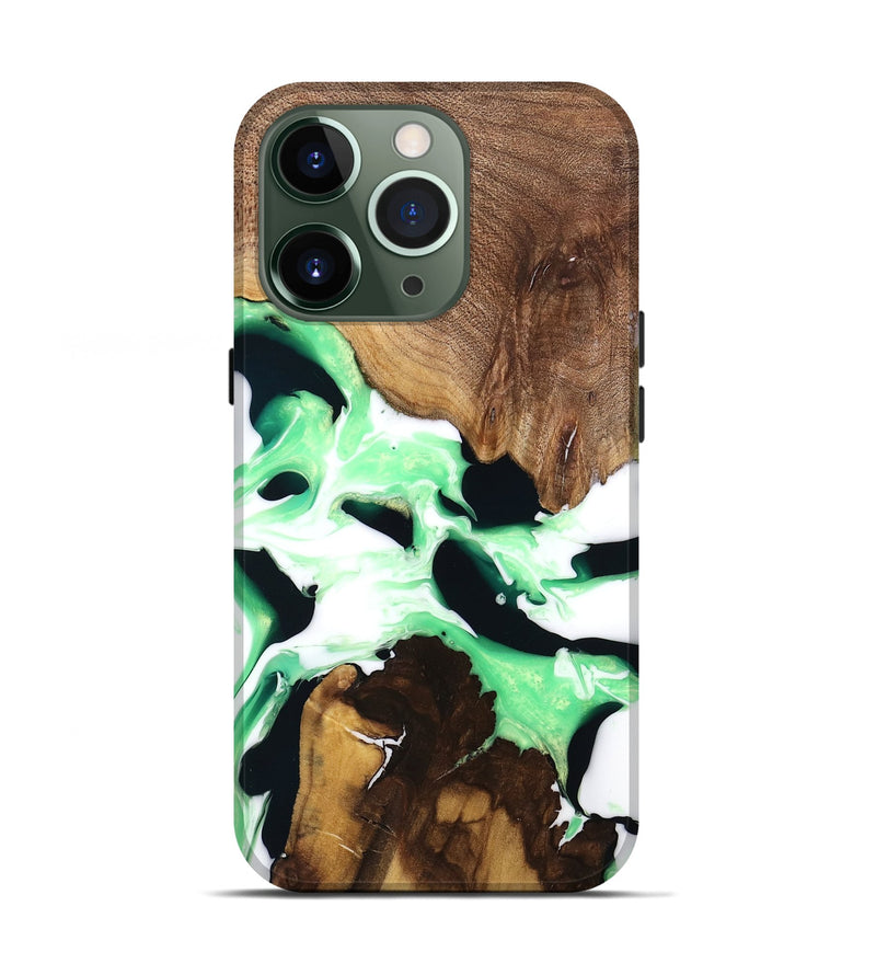 iPhone 13 Pro Wood Live Edge Phone Case - Lucina (Green, 741334)