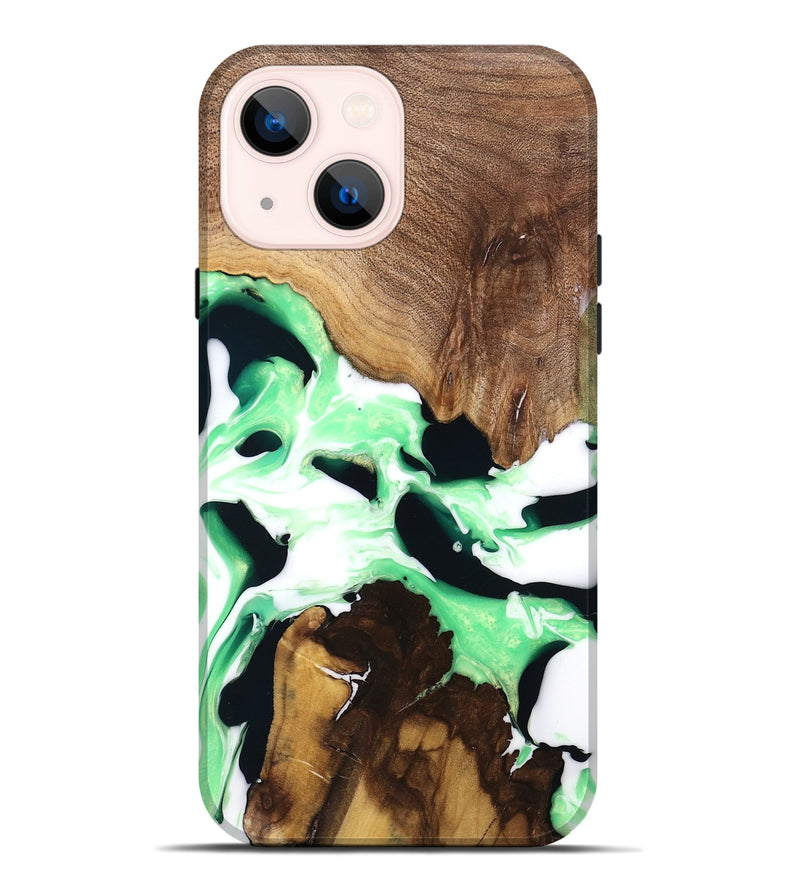 iPhone 14 Plus Wood Live Edge Phone Case - Lucina (Green, 741334)