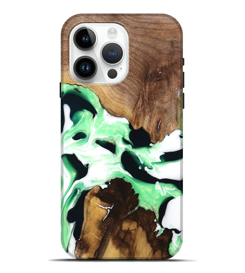 iPhone 15 Pro Max Wood Live Edge Phone Case - Lucina (Green, 741334)