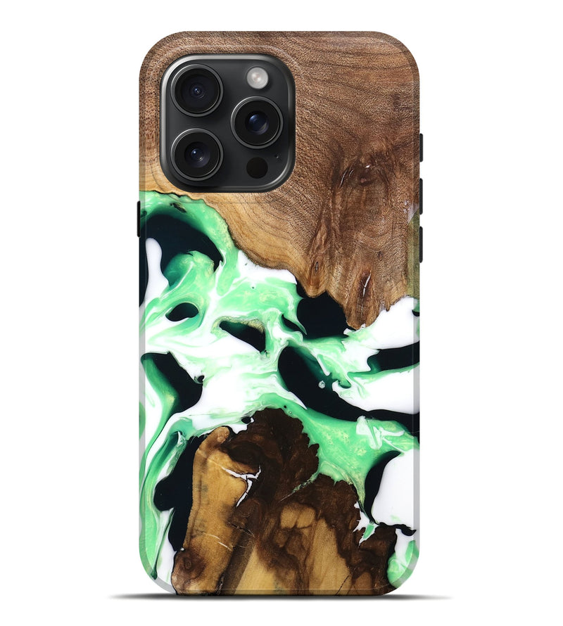 iPhone 16 Pro Max Wood Live Edge Phone Case - Lucina (Green, 741334)