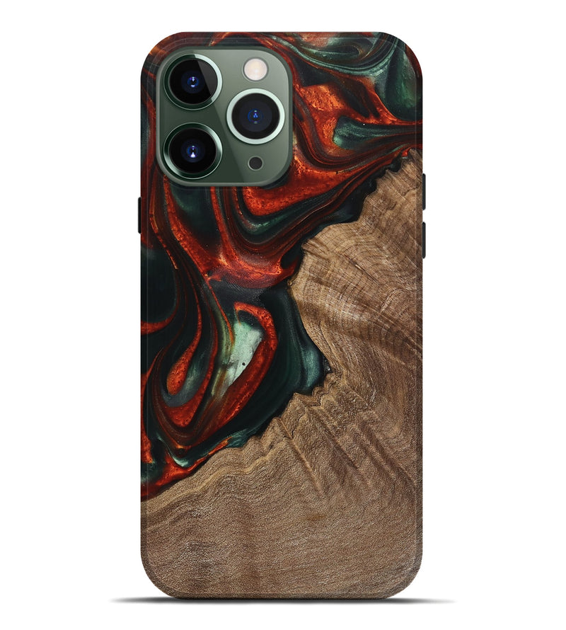 iPhone 13 Pro Max Wood Live Edge Phone Case - Selena (Green, 741336)