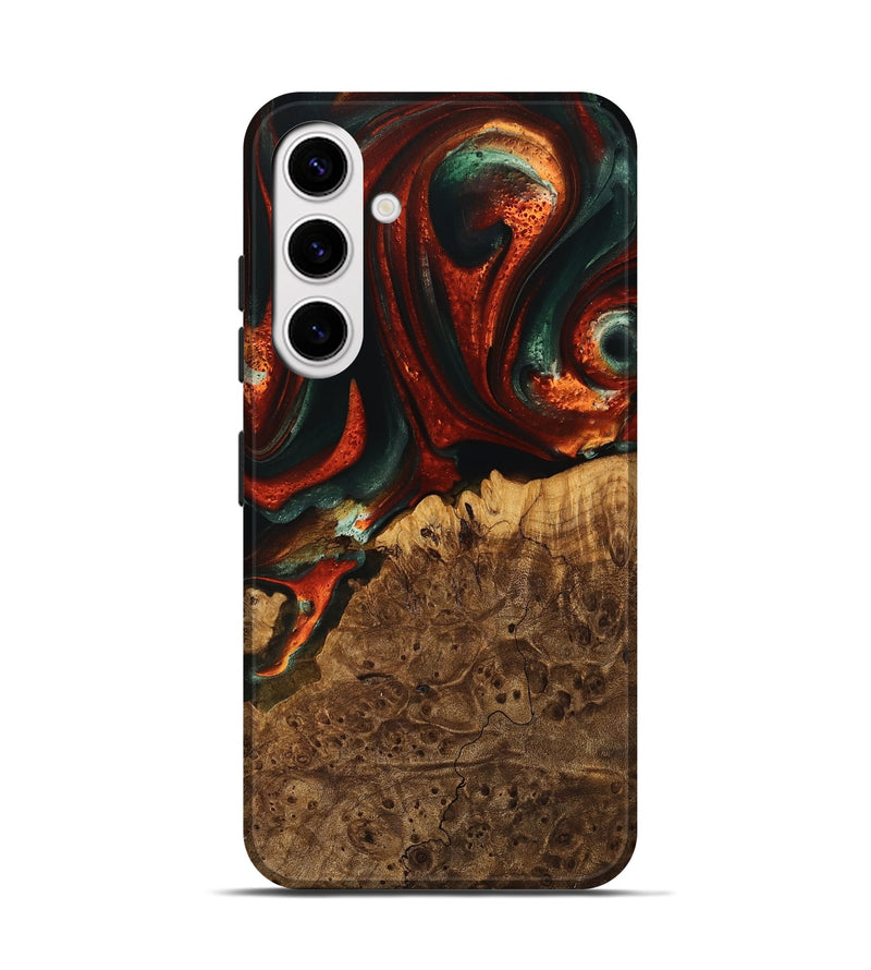 Galaxy S25 Wood Live Edge Phone Case - Jeet (Green, 741337)