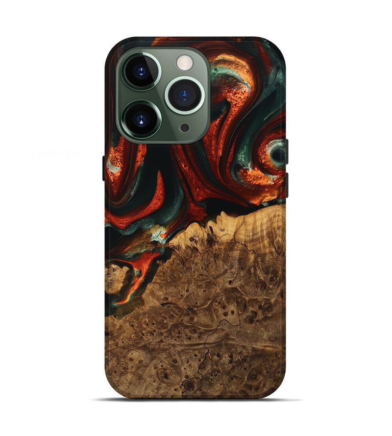 iPhone 13 Pro Wood Live Edge Phone Case - Jeet (Green, 741337)