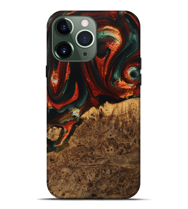 iPhone 13 Pro Max Wood Live Edge Phone Case - Jeet (Green, 741337)