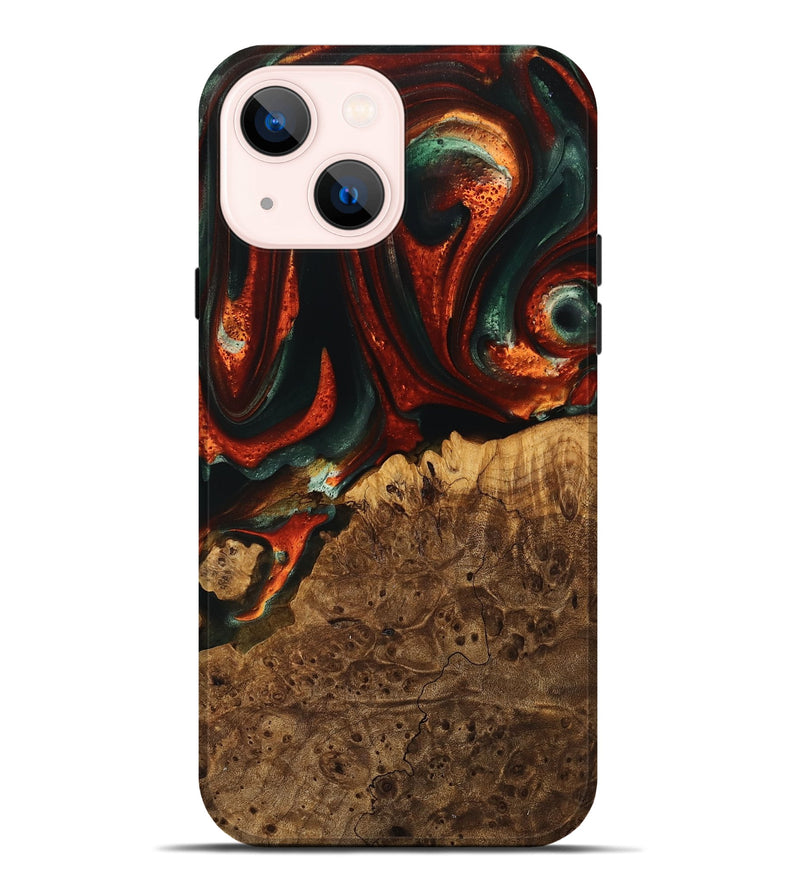 iPhone 14 Plus Wood Live Edge Phone Case - Jeet (Green, 741337)