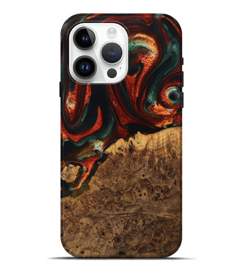 iPhone 15 Pro Max Wood Live Edge Phone Case - Jeet (Green, 741337)