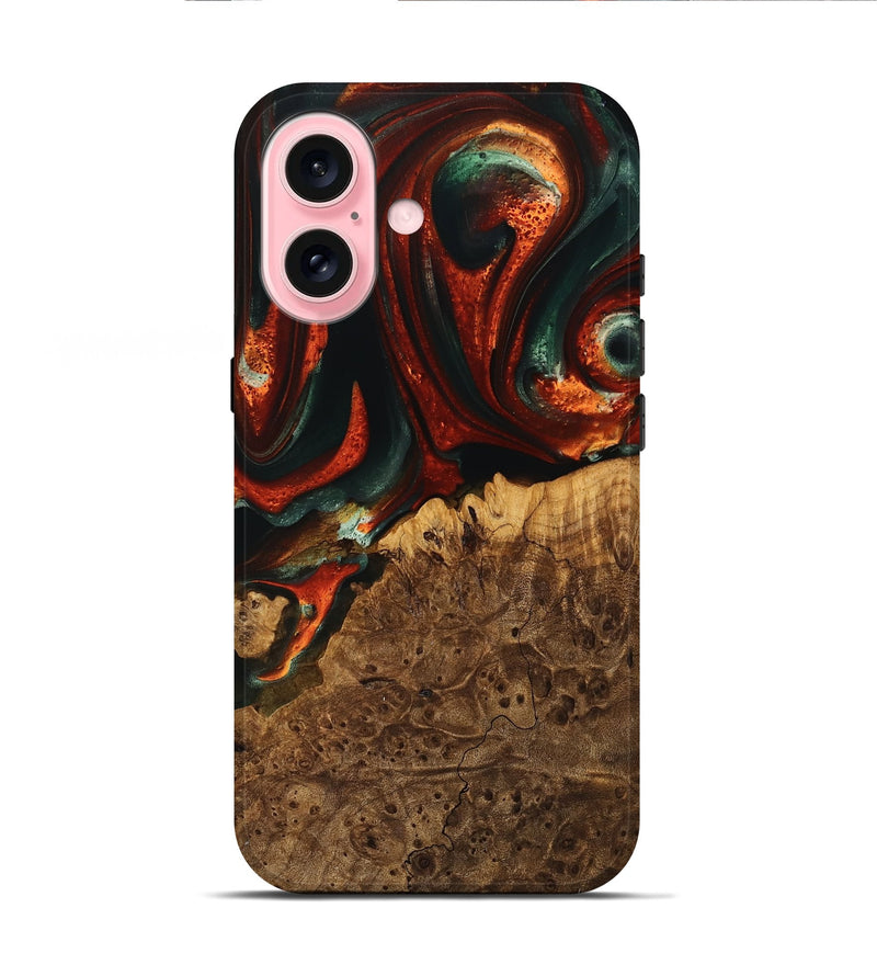 iPhone 16 Wood Live Edge Phone Case - Jeet (Green, 741337)