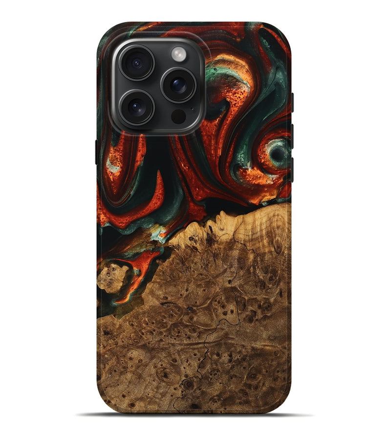 iPhone 16 Pro Max Wood Live Edge Phone Case - Jeet (Green, 741337)