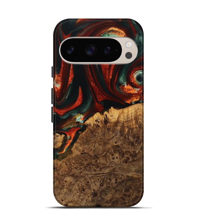 Pixel 9 Wood Live Edge Phone Case - Jeet (Green, 741337)