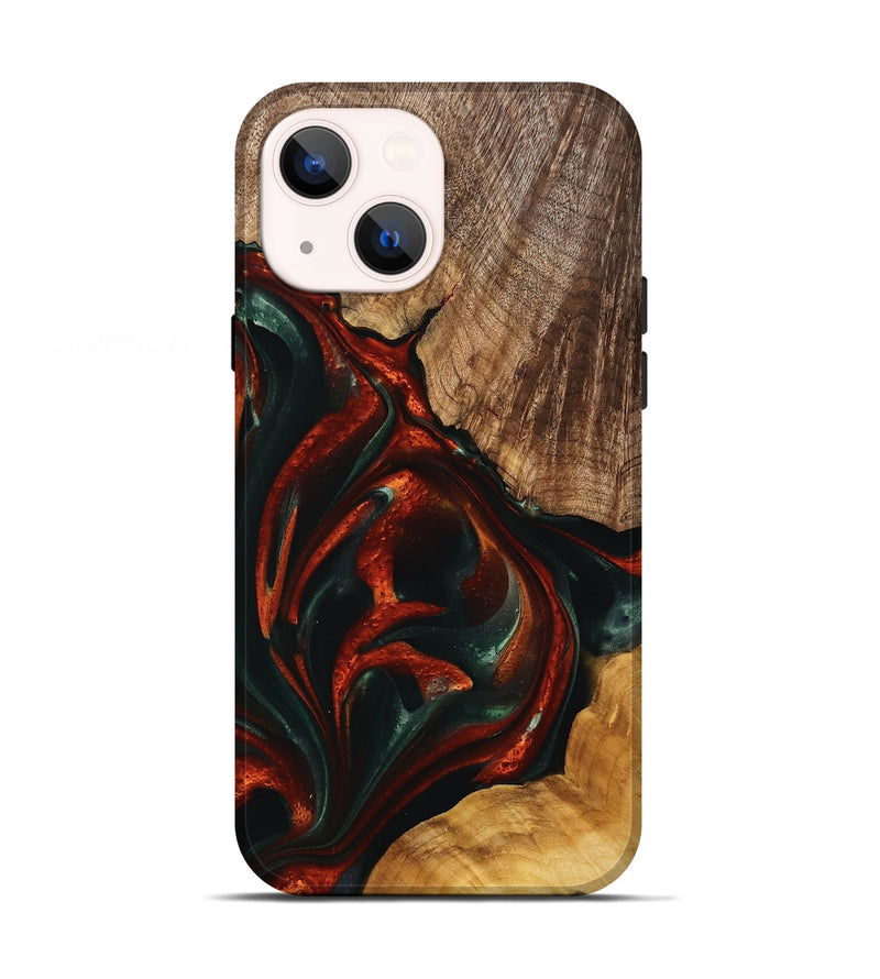 iPhone 13 Wood Live Edge Phone Case - Rocio (Green, 741338)