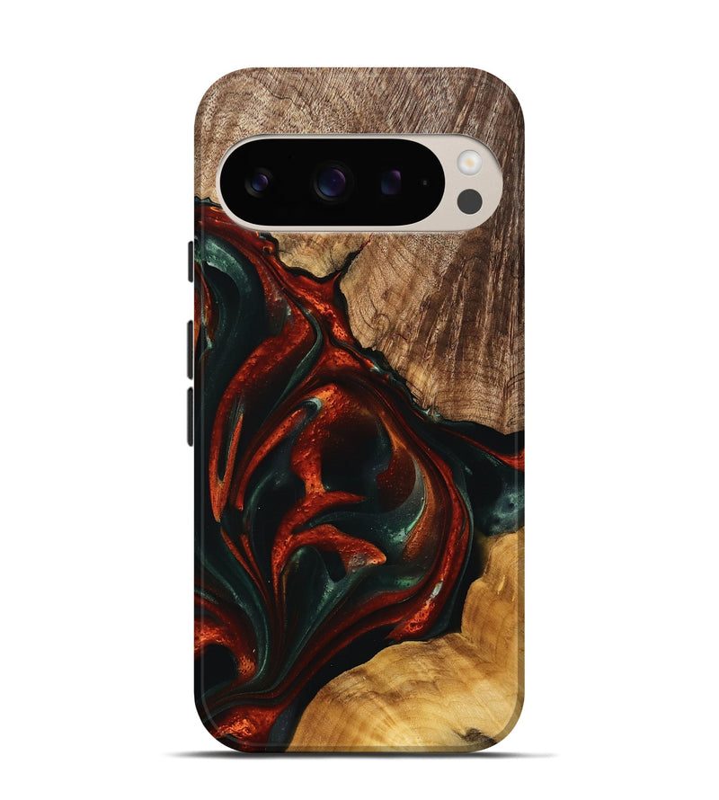 Pixel 9 Wood Live Edge Phone Case - Rocio (Green, 741338)