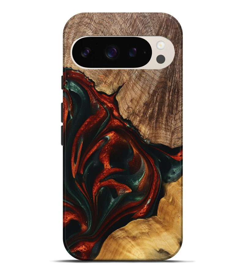 Pixel 9 Pro XL Wood Live Edge Phone Case - Rocio (Green, 741338)