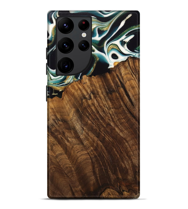 Galaxy S22 Ultra Wood Live Edge Phone Case - Malvina (Green, 741340)