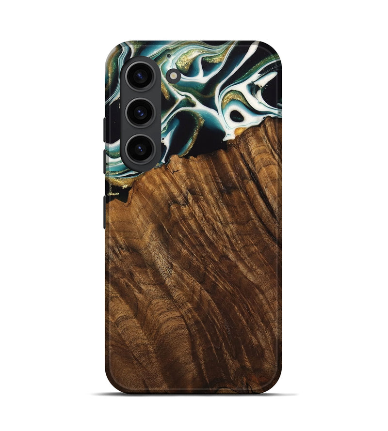 Galaxy S23 Wood Live Edge Phone Case - Malvina (Green, 741340)