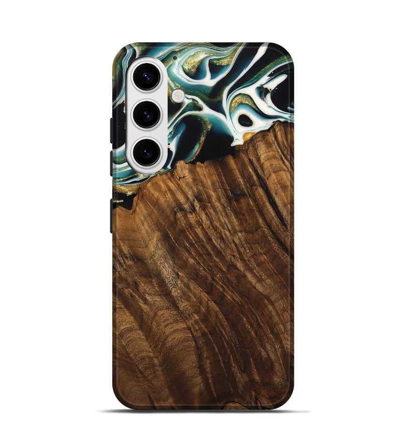 Galaxy S25 Wood Live Edge Phone Case - Malvina (Green, 741340)