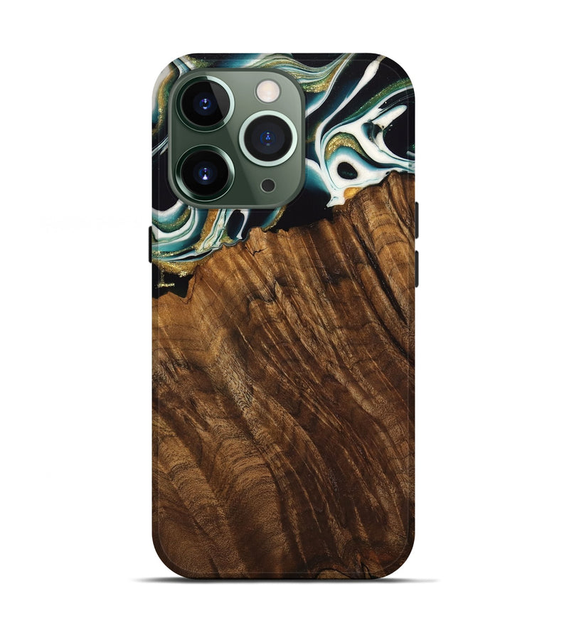 iPhone 13 Pro Wood Live Edge Phone Case - Malvina (Green, 741340)