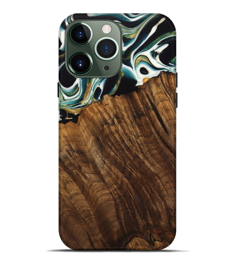 iPhone 13 Pro Max Wood Live Edge Phone Case - Malvina (Green, 741340)