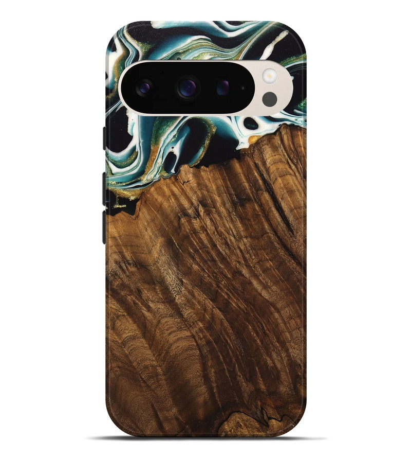 Pixel 9 Pro XL Wood Live Edge Phone Case - Malvina (Green, 741340)