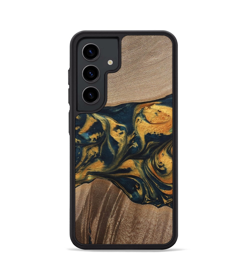 Galaxy S24 Wood Phone Case - Yancy (Teal & Gold, 741359)