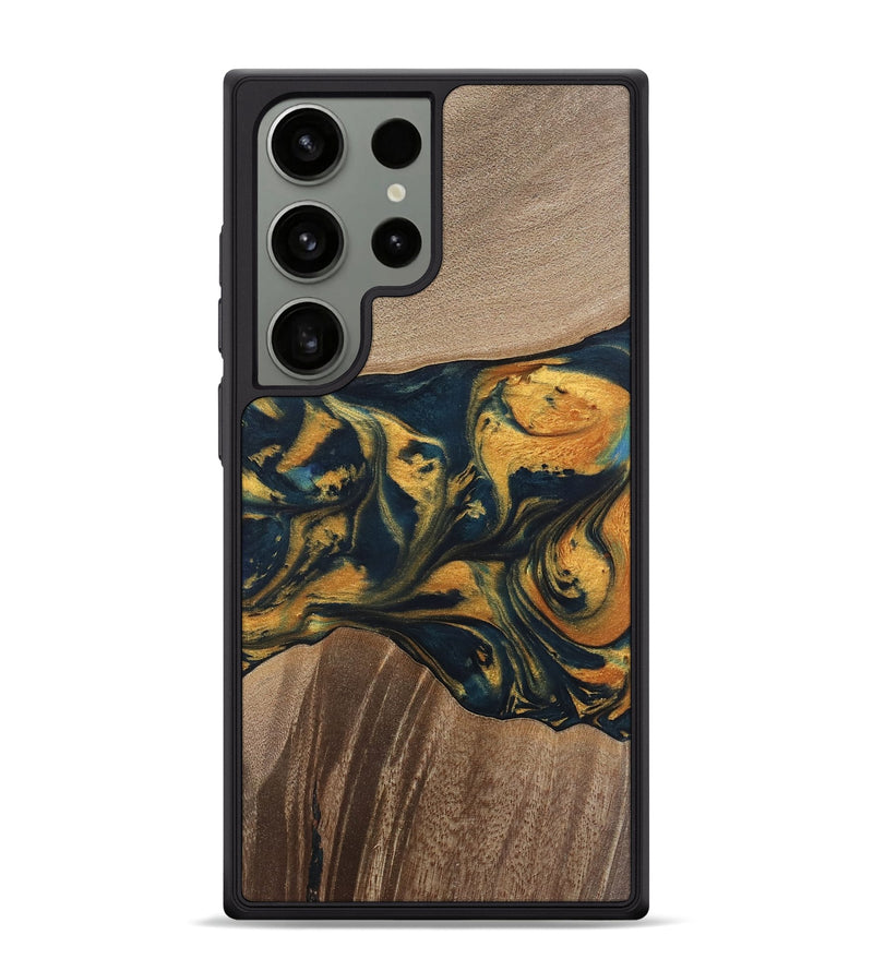 Galaxy S24 Ultra Wood Phone Case - Yancy (Teal & Gold, 741359)