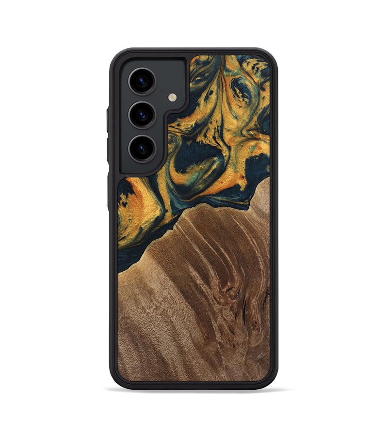 Galaxy S24 Wood Phone Case - Emely (Teal & Gold, 741365)