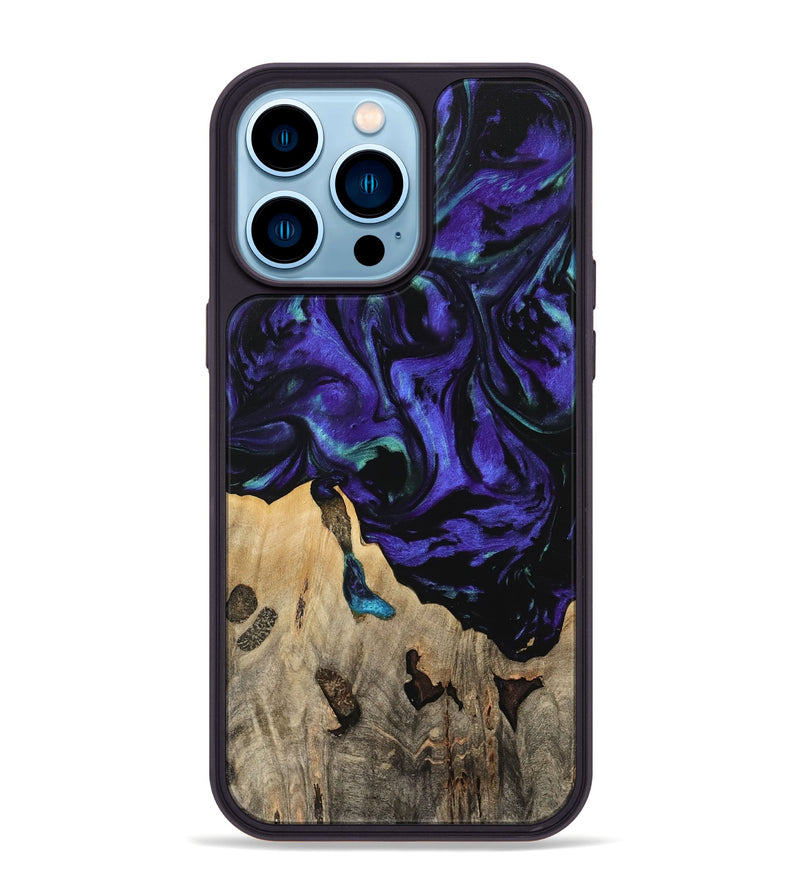 iPhone 14 Pro Max Wood Phone Case - Daffi (Purple, 741373)