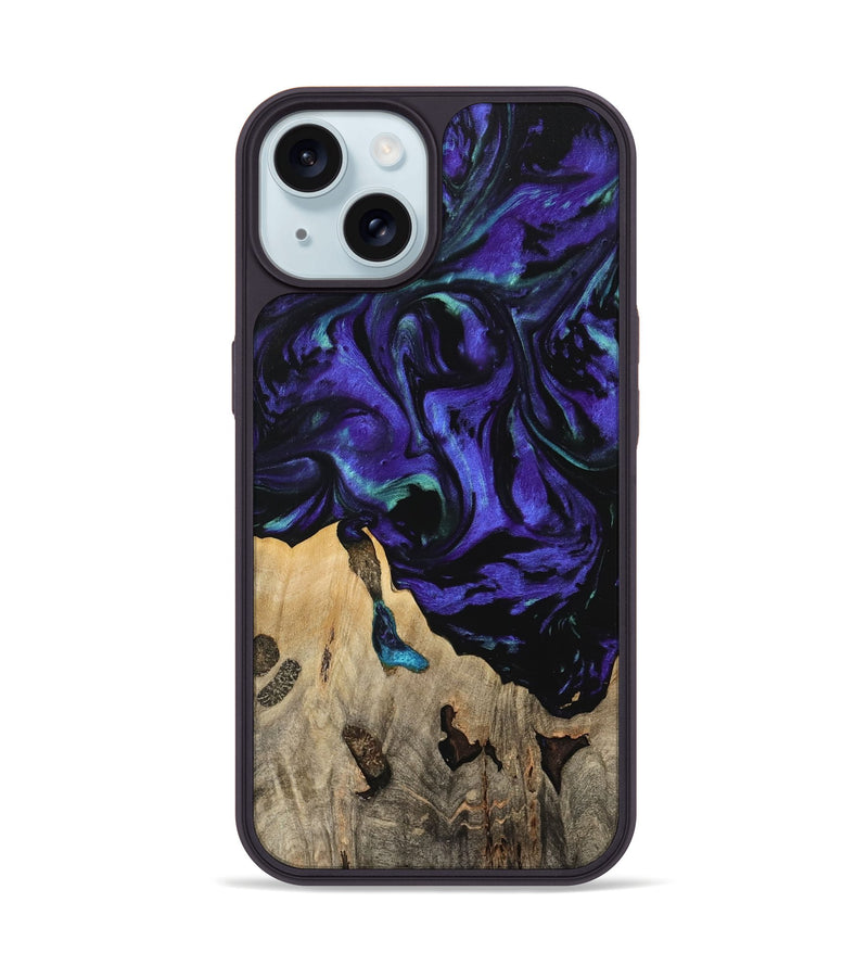 iPhone 15 Wood Phone Case - Daffi (Purple, 741373)