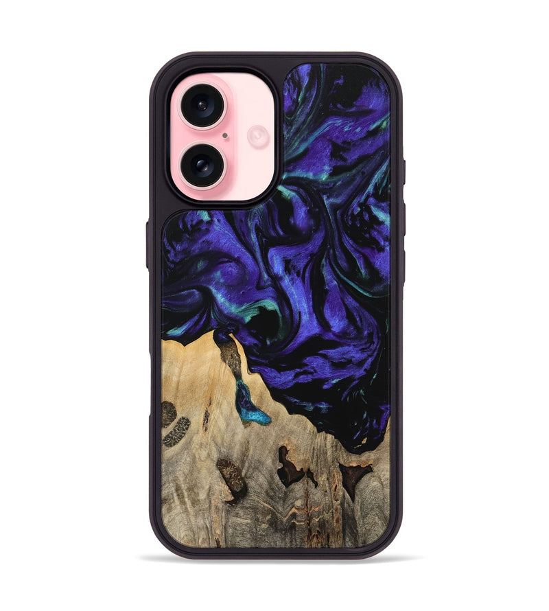 iPhone 16 Wood Phone Case - Daffi (Purple, 741373)