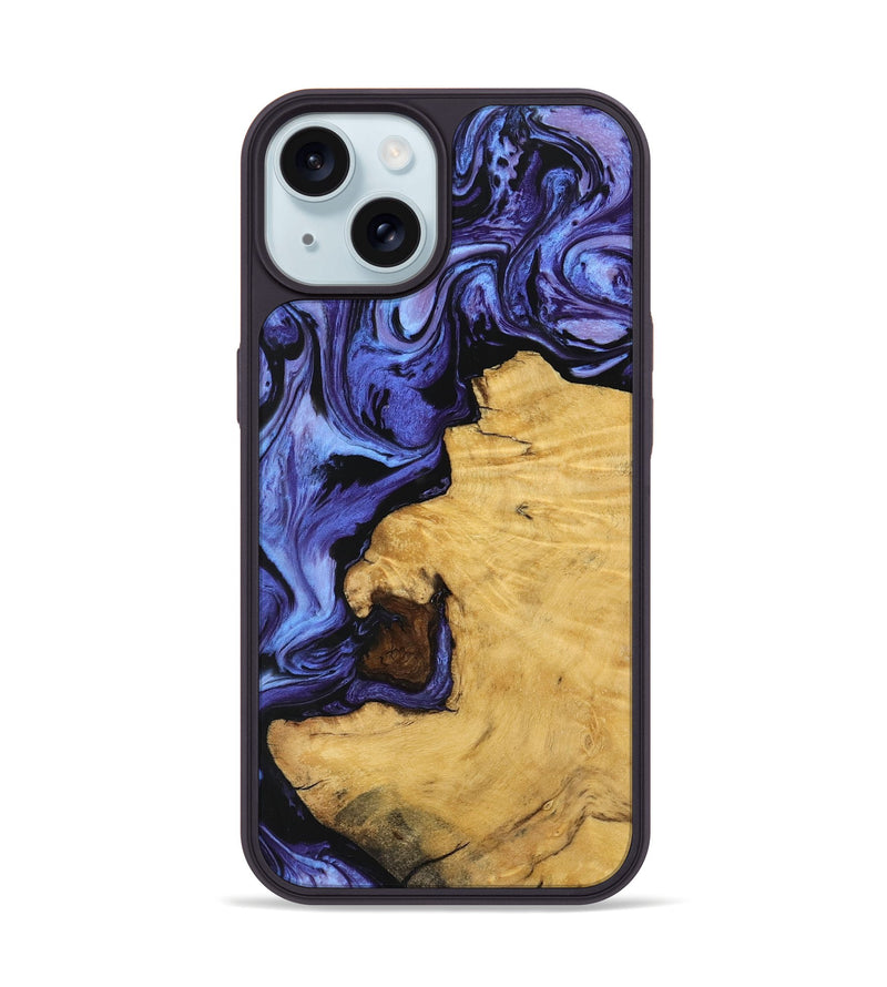 iPhone 15 Wood Phone Case - Dave (Purple, 741375)