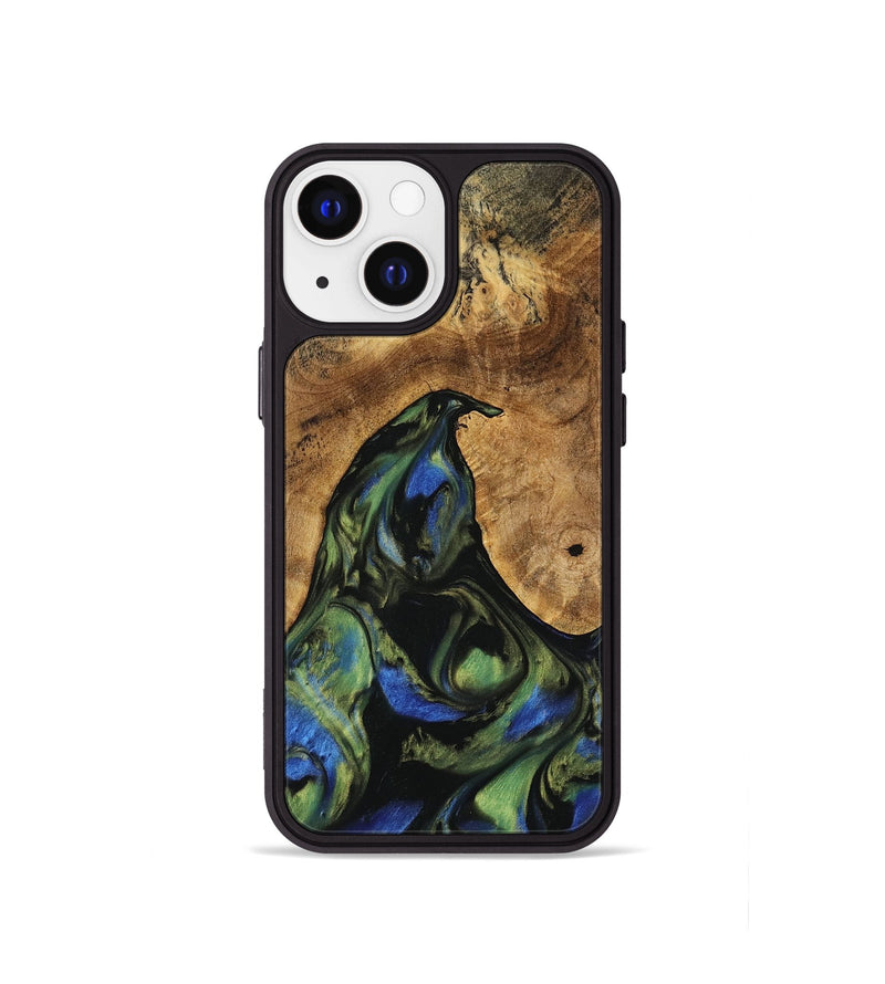 iPhone 13 mini Wood Phone Case - Cinthia (Green, 741381)