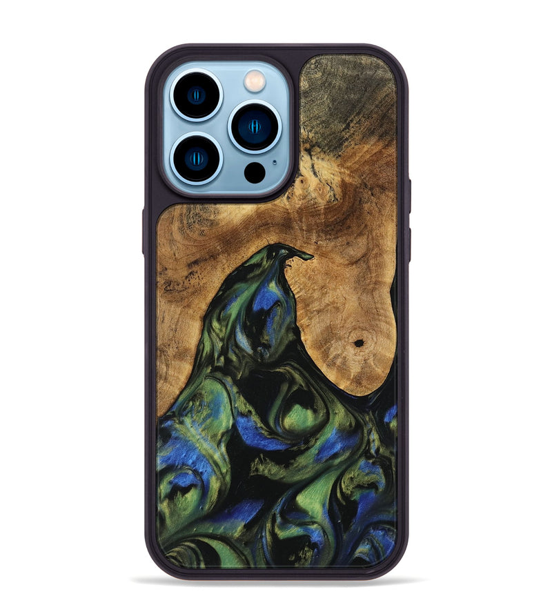 iPhone 14 Pro Max Wood Phone Case - Cinthia (Green, 741381)