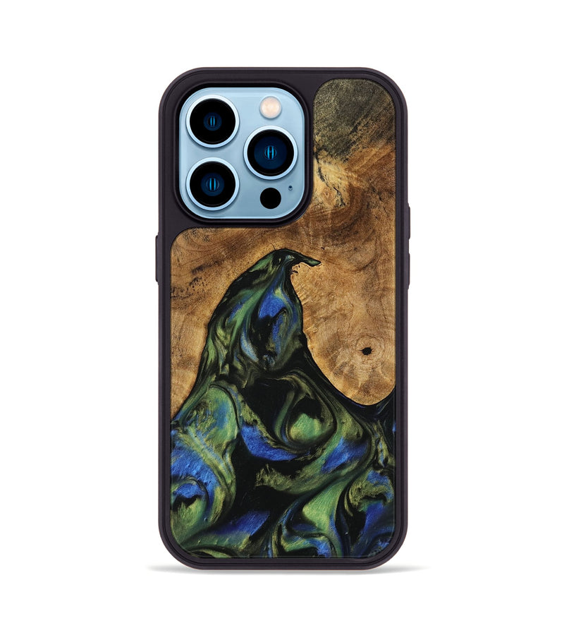 iPhone 14 Pro Wood Phone Case - Cinthia (Green, 741381)